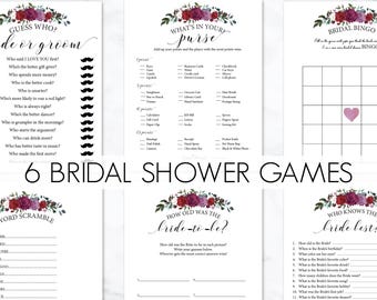 Kate Bridal Shower Games Package Printable Spade Inspired