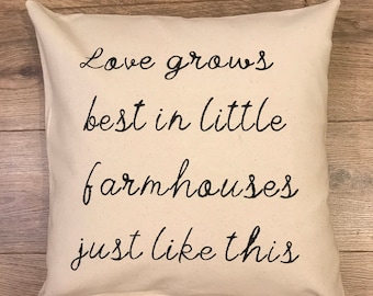Love grows best 18x18 canvas pillow cover