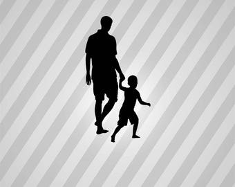 Download Silhouette father son | Etsy