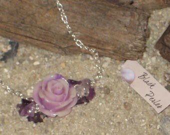 Bracelet resine purple rose