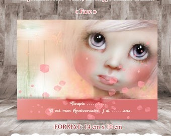 Invitation impression RECTO - VERSO cartes d'invitation pour anniversaire " Thème fille "