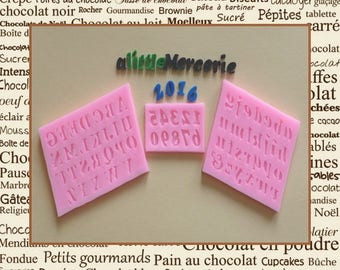 Silicone mold: alphabet letters and numbers 0-9