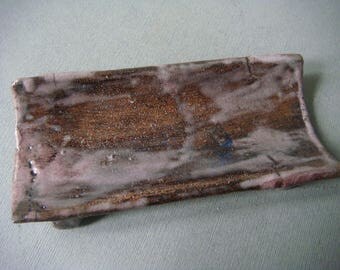 Raku ceramic spoon rest