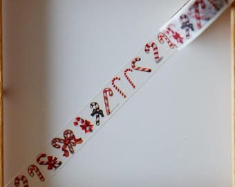 Masking tape - pattern "Candy CANE" - 1.5 cm x 10 m
