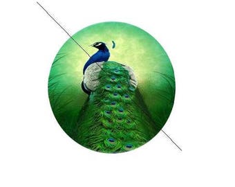 25 mm gorgeous paste 25 mm Peacock glass cabochon