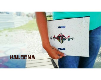 JAMES pouch double-sided printed ethnic pattern-