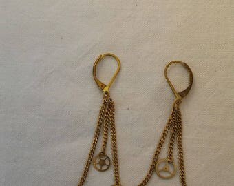 Earrings pendants watch mechanism parts recycled