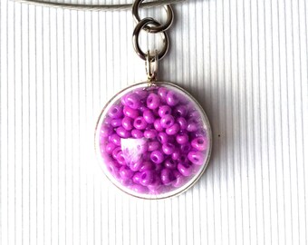 NECKLACE AND ITS HAND BLOWN GLASS PENDANT 20MM