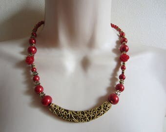 Red and gold necklace