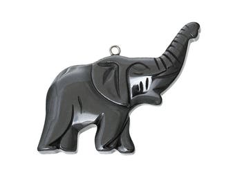 Hematite pendant animal Elephant 45 x 39 mm (P3)