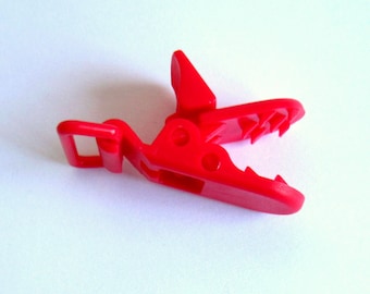 Red resin, red Alligator Clip pacifier clip
