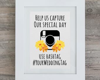 Printable Wedding Hastag Sign, Instagram Wedding Sign, Custom Wedding Sign, Wedding Decor, Instagram Hashtag Sign, Rustic Wedding Decor