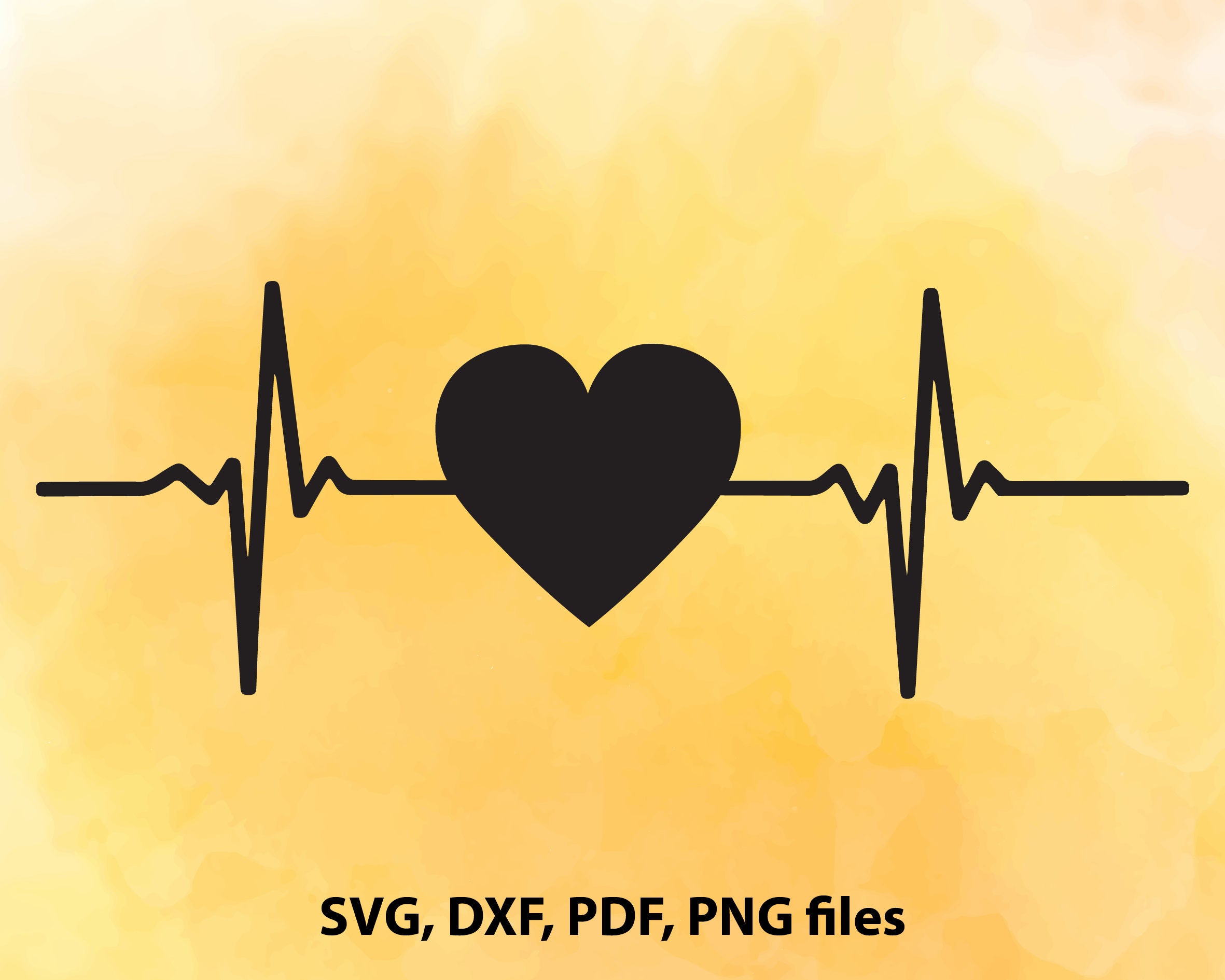 Heartbeat SVG File Heart beat DXF Heartbeat Cut File Heart