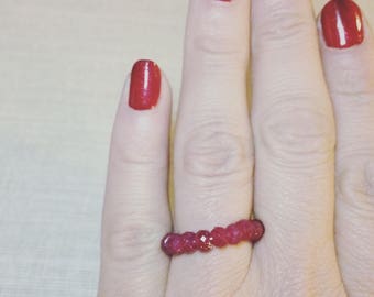ring size Indian agent 925 faceted rubies