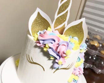 Unicorn horn cake topper- Unicorn cake toppers