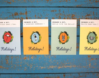 Set of 4 postcards "Simon says" / Holidays