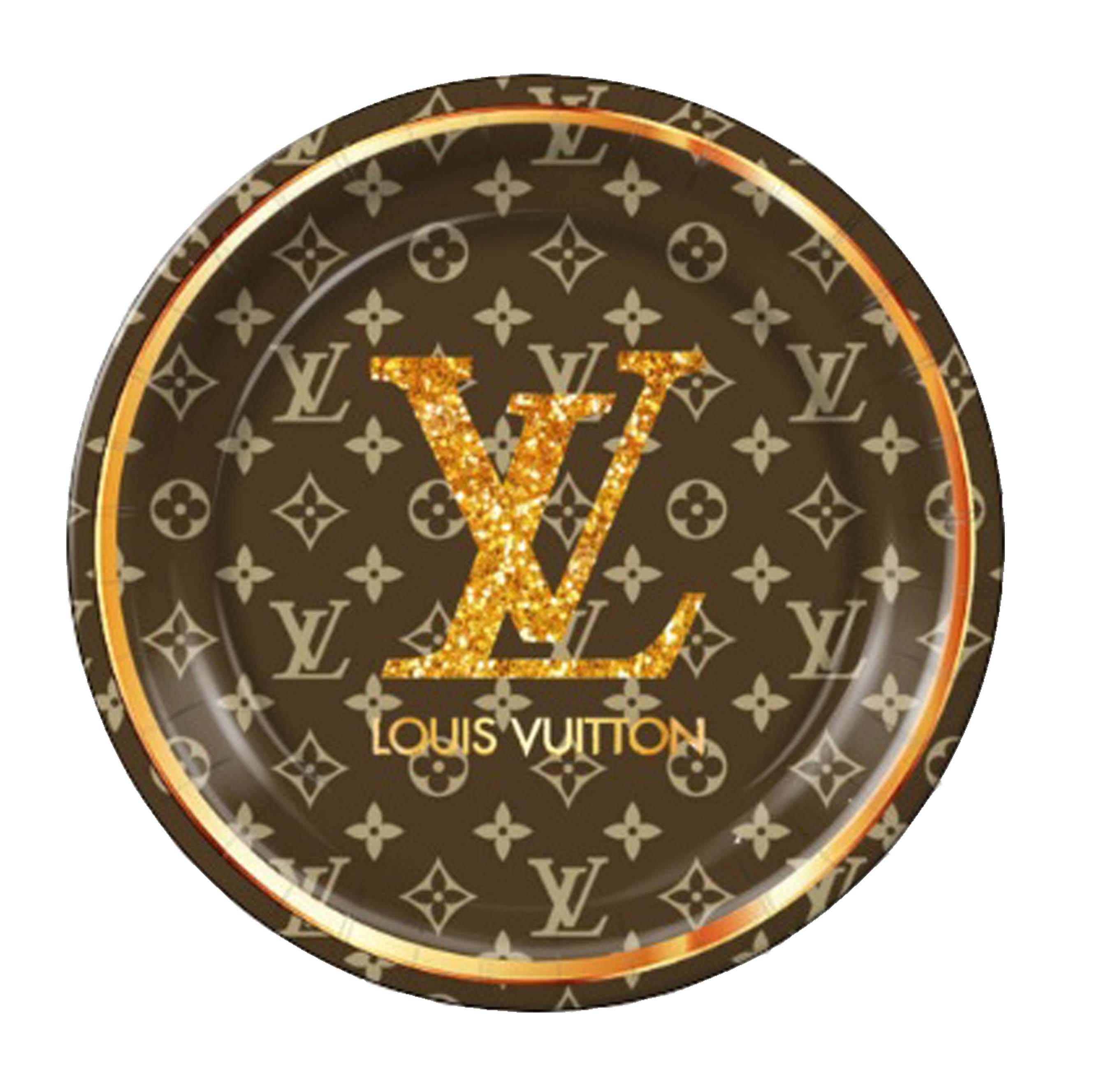 Louis Vuitton Inspired Custom Plates Cups.