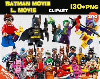 Batman Movie Clipart / Lego Movie Clipart 130 PNG 300dpi Images Digital Clip Art Instant Download Graphics transparent birthday party