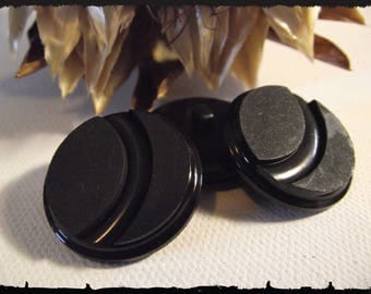3 buttons black circle 27 mm 2,7 cm foot Couture