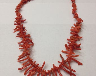 Vintage Coral Branch Necklace