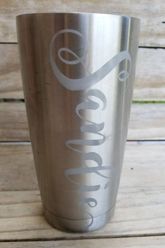 Etched Stainless Yeti Rambler Tumbler Cup Personalized Travel