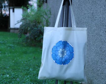 Tote bag unique, peint à la main, sac coton, sac cabas, sac shopping, sac de toile, sac de plage, sac à main, fleurs
