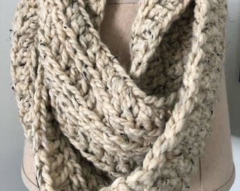 Crochet Pattern PDF Chunky Necklace Infinity Scarf Ribbed