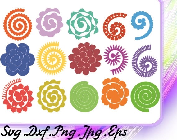 Download flowers SVG 15 Flowers Rolled PaperRolled OrigamiPaper