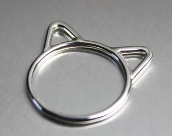 ON SALE TODAY Sterling Silver Cat Ring with Ears