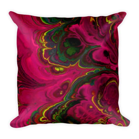 Handmade Fushia Pink Modern Throw Decorative Designer Pillow 18 inch Square with Zipper and Insert