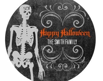 Halloween skeleton Stickers,Mummy, Halloween Party favors, Personalized Halloween Stickers, Hallloween labels,halloween treats