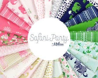 Safari Party Half Yard Bundle - Safari Party fabric collection from Riley Blake - 24 fat quarters, 100% cotton quilting fabric