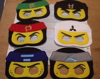 Ninjago Lego inspired felt mask for dress up or Halloween Costume Pretend Play Imagination Education party favor