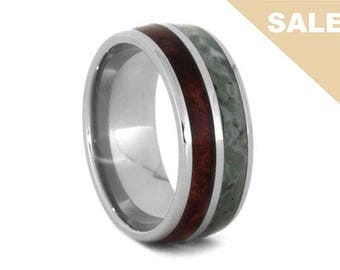 on sale engravable jade wedding band with natural redwood titanium ring wood wedding - Jade Wedding Ring on sale engravable jade wedding band with natural redwood titanium ring wood wedding - Jade Wedding Ring