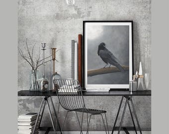 Crow painting | Etsy