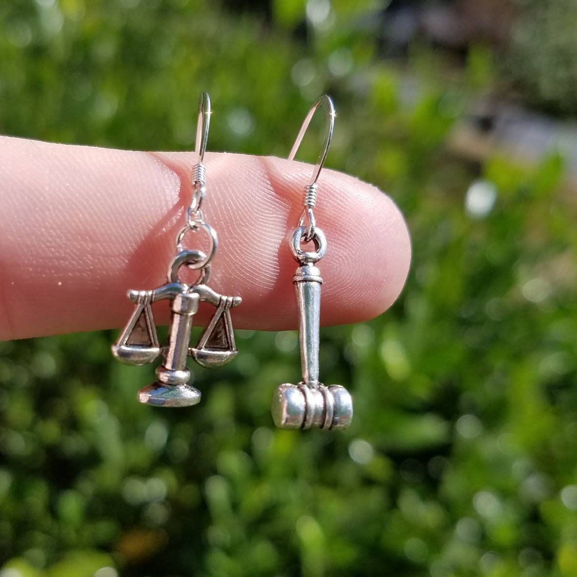 Justice Earrings Gavel or Scales Sterling Silver .925