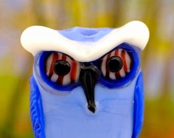 Phoebe........ lampwork owl bead............ sra