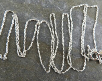 Polished Sterling Silver Rope Chain - 16 Inch With Clasp - One Piece - cr16p