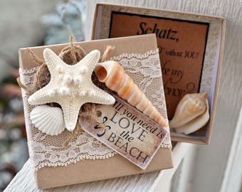 For Natalie only- Will You be My Bridesmaid Beach Theme Boxed Invite Starfish Box Invites