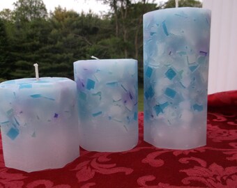 UNscented set of 3 pillar candles