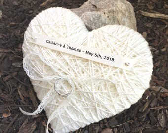 Ring Bearer Pillow - new 2017 medium size 6 inches - reuse as small wall hanging-wedding ring pillow, Wedding Party, Wedding Ceremony, eco