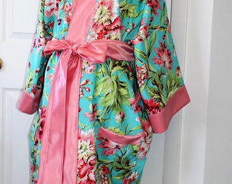 Maternity Hospital Nursing Robe in Megan- Coordinate as a Delivery Robe with your Hospital Gown-Great for Hospital and Recovery- Ships Fast!