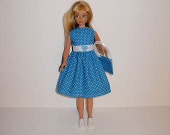 Cute dress for barbies' sister skipper ( vintage & modern dolls ) Handmade barbie clothes