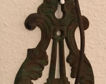 Vintage cast iron receipt holder spool twine ribbon office bar
