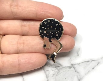 Space Legs Enamel Pin in Gold, Getting out of your space, New Beginings