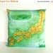 SALE SALE SALE Vintage map print Japan Cushion cover/ organic cotton cushion cover/ 16 inch pillow cover / 40cm cushion cover