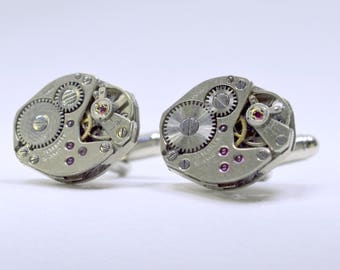 Stunning oval watch movement cufflinks ideal gift for christmas 63