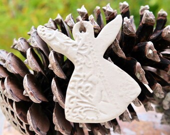Décoration de noël 1 ange en céramique à suspendre /Decoration of nöel angel of ceramic to hang