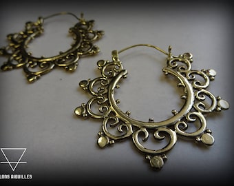 Boucles ethniques # Boucles d'oreille laiton # brass earrings # tribal hoop # brass hoop