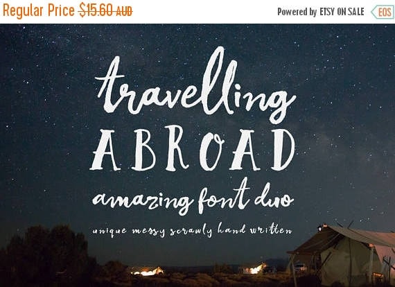 Digital Fonts 80% Off SALE Digital Fonts Duo, Travelling Abroad, Script font, Wedding font, Logo fonts, Hand drawn, Hand written